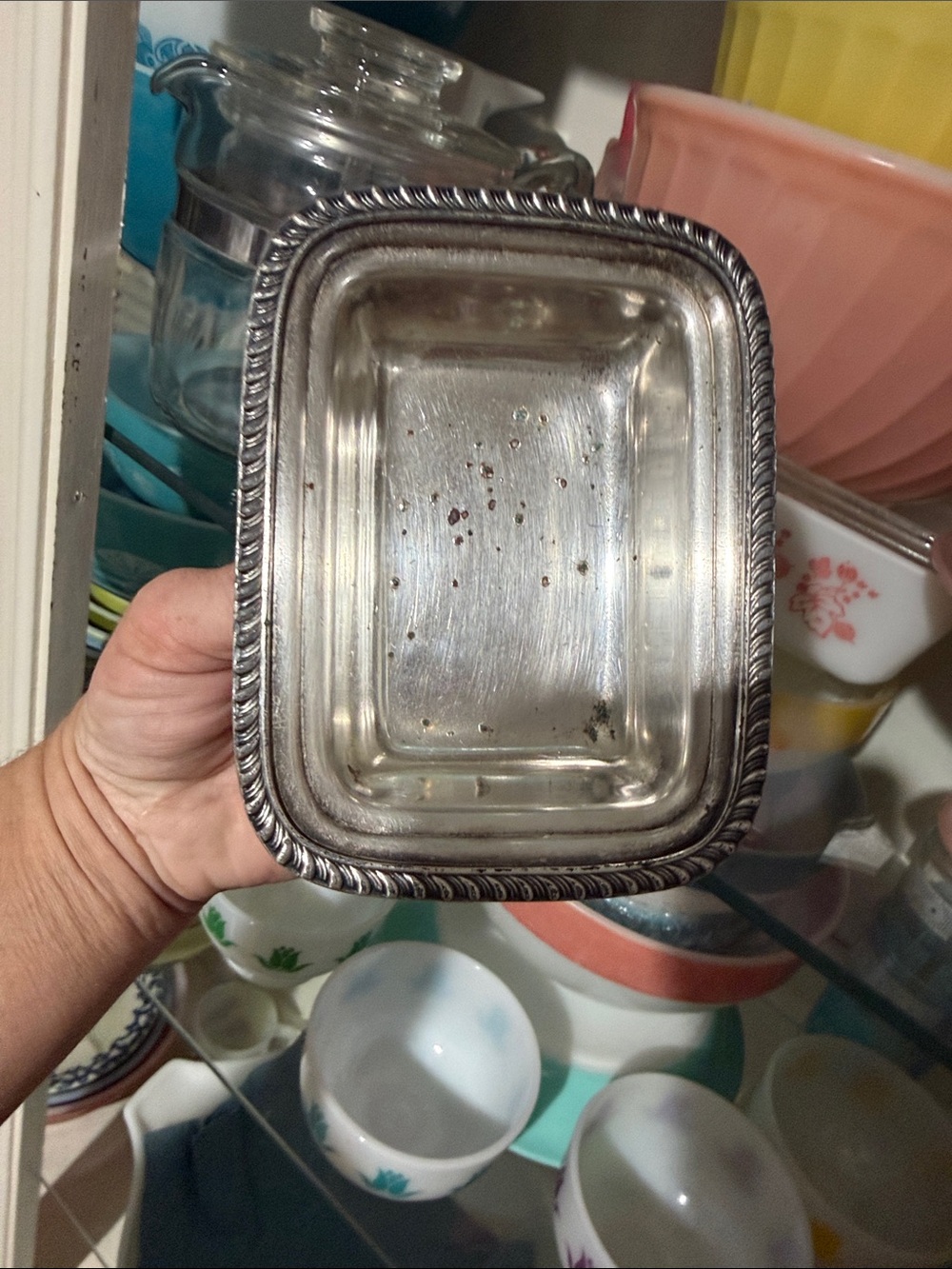 Vintage silver plated butter dish 505